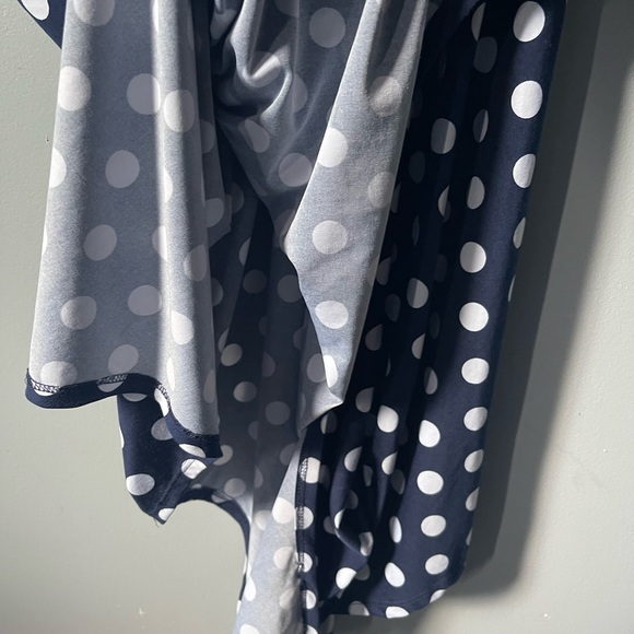 Robert Louis flowy polka navy and white dot midi dress S - Picture 6 of 8